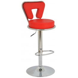 Bürocci Virago Bar Sandalyesi - Kırmızı Deri - 9540S0116
