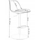 Bürocci Nadya Bar Sandalyesi - Beyaz Deri - Metal Ayaklı Bar Taburesi - 9537S0109