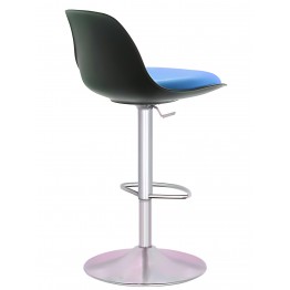 Bürocci Nadya Bar Sandalyesi - Mavi Deri - Metal Ayaklı Bar Taburesi - 9537S0119