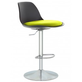 Bürocci Nadya Bar Sandalyesi - Sarı Deri - Metal Ayaklı Bar Taburesi - 9537S0113