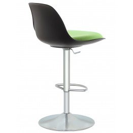 Bürocci Nadya Bar Sandalyesi - Yeşil Deri - Metal Ayaklı Bar Taburesi - 9537S0110