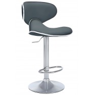 Bürocci Zen Bar Taburesi - Antrasit Modern Deri Metal Ataklı Yüksek Tezgah Sandalyesi - 9549S0517