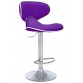 Bürocci Zen Bar Taburesi - Mor Modern Deri Metal Ataklı Yüksek Tezgah Sandalyesi - 9549S0515