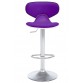 Bürocci Zen Bar Taburesi - Mor Modern Deri Metal Ataklı Yüksek Tezgah Sandalyesi - 9549S0515