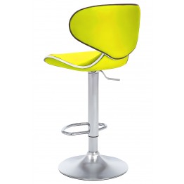 Bürocci Zen Bar Taburesi - Sarı Modern Deri Metal Ataklı Yüksek Tezgah Sandalyesi - 9549S0512